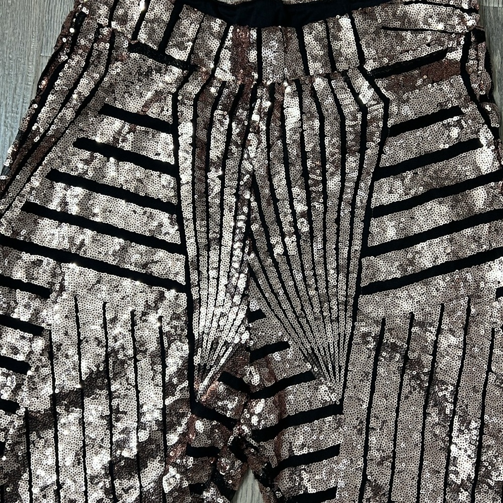 Gold and Black flare Pants - Picture 5 of 10
